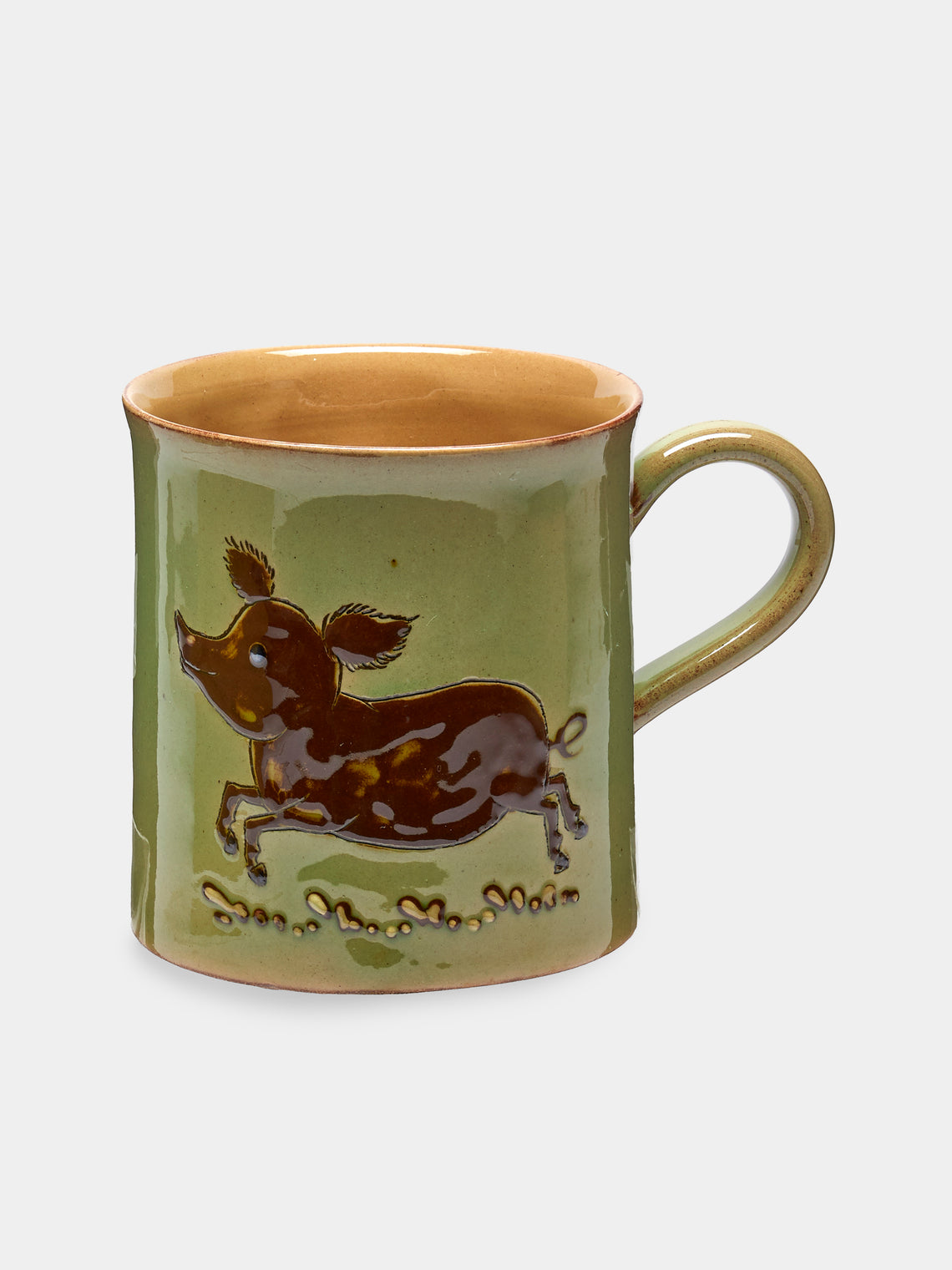 Poterie d’Évires - Animals Hand-Painted Ceramic Mugs (Set of 6) - Light green - ABASK