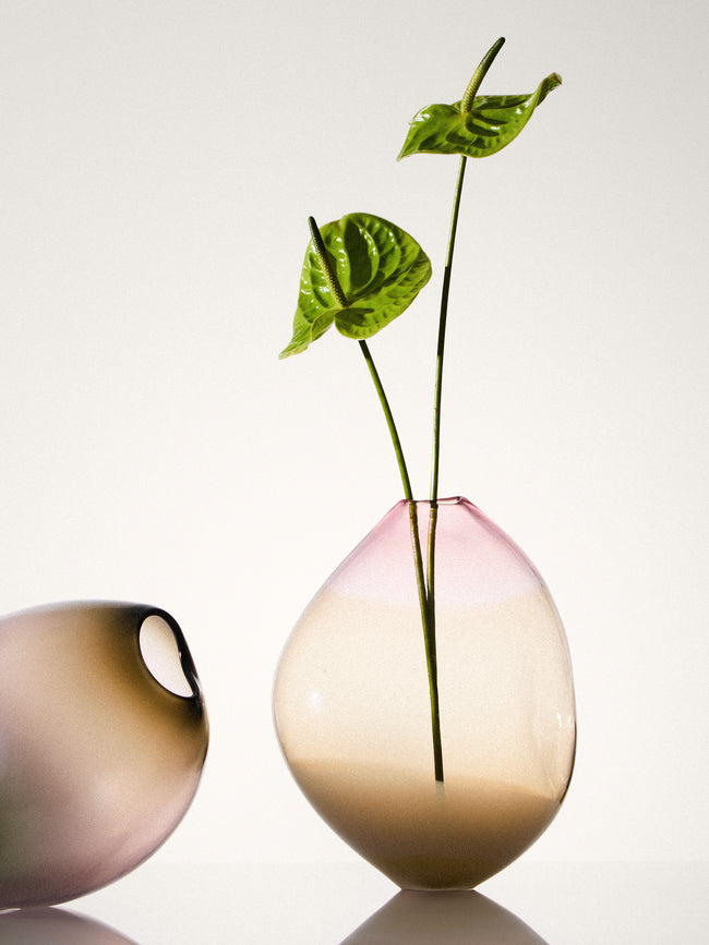 Michèle Oberdieck - Delicate Sepia Hand-Blown Glass Vase (12in/31cm) - Multiple - ABASK