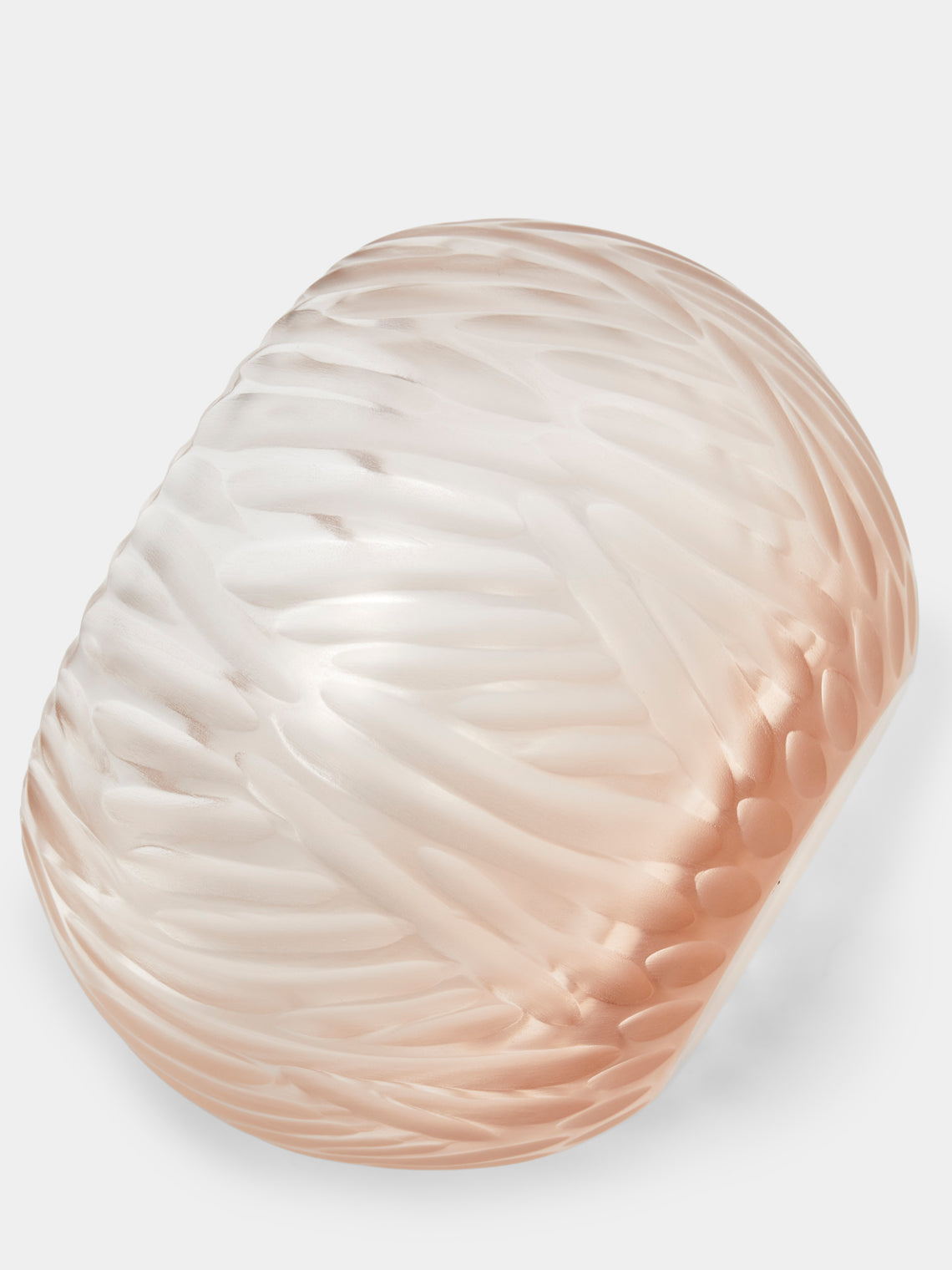 Micheluzzi Glass - Bocia Rose Trecce Hand-Blown Murano Glass Vase (6in/15cm) - Pink - ABASK