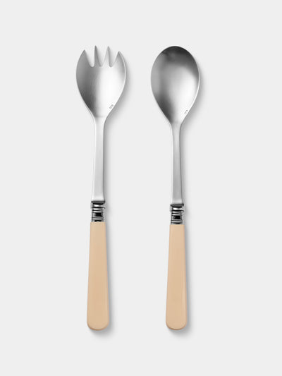 Alain Saint-Joanis - | Set of 2 | Joyau Resin Salad Servers - Cream - ABASK - 