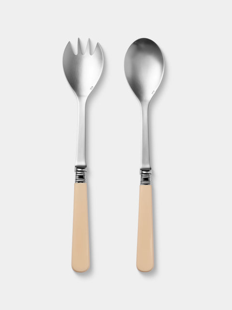 Alain Saint-Joanis - | Set of 2 | Joyau Resin Salad Servers - Cream - ABASK - 