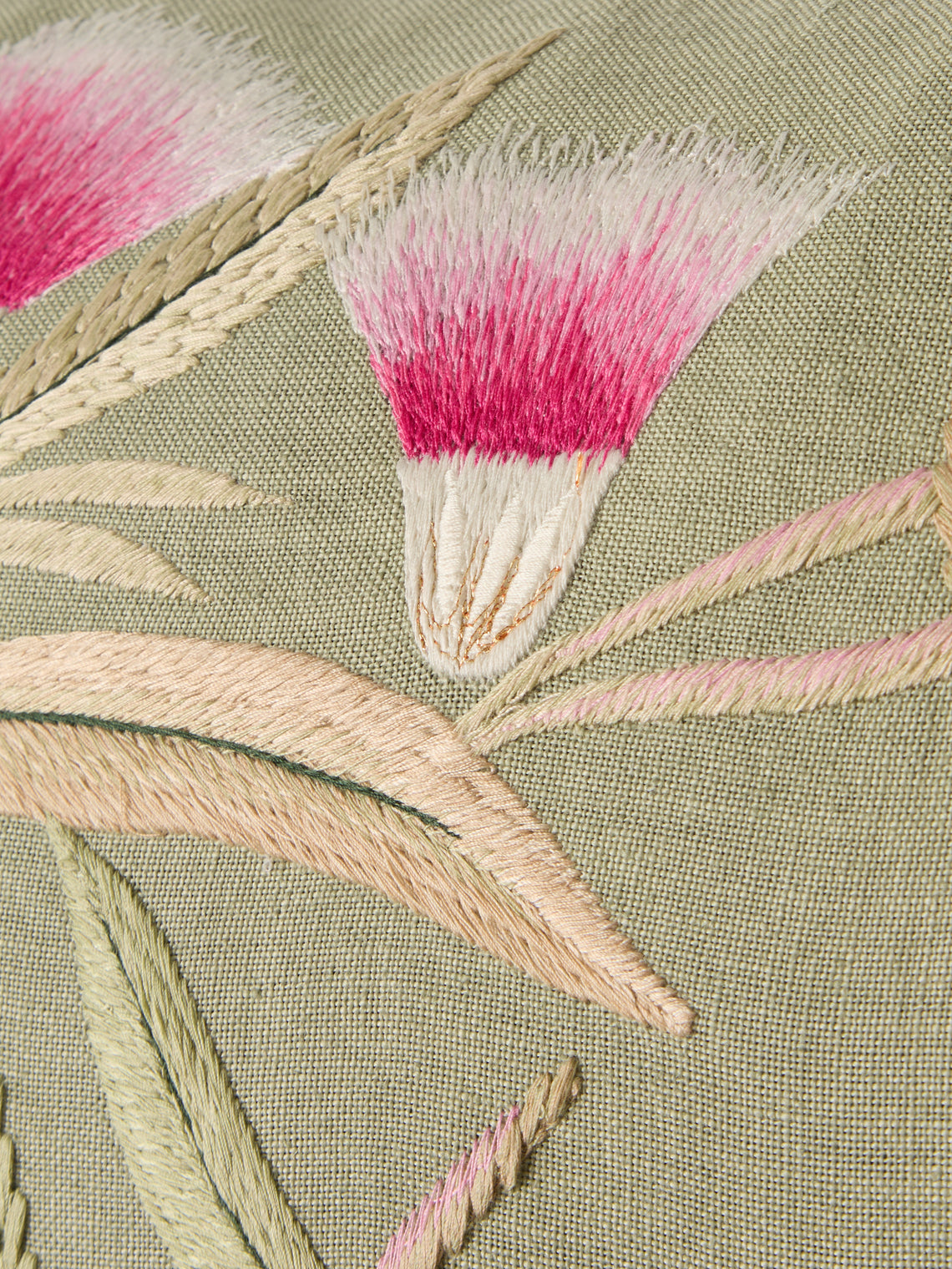 Bokja - Hummingbird Embroidered Linen Cushion (35.5in/90cm) - Multiple - ABASK