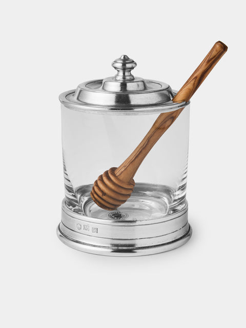 Cosi Tabellini - Sirmione Pewter Honey Pot with Drizzler - Silver - ABASK - 