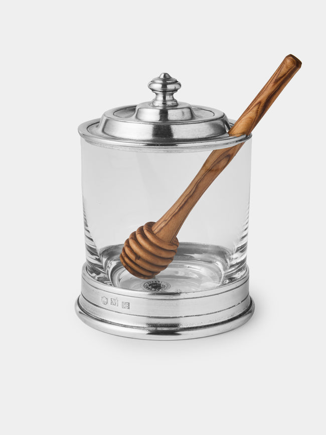 Cosi Tabellini - Sirmione Pewter Honey Pot with Drizzler - Silver - ABASK - 