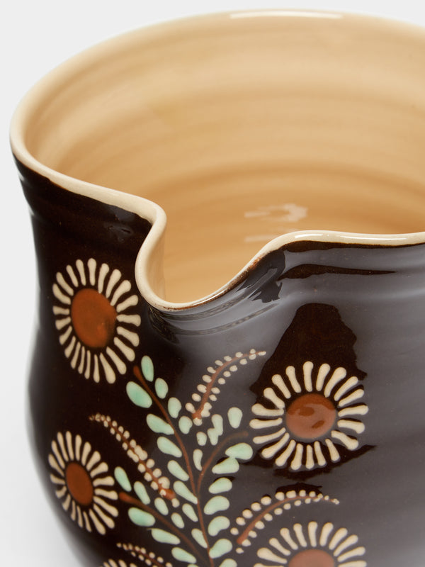 Poterie d’Évires - Flowers Hand-Painted Ceramic Rounded Jug -  - ABASK