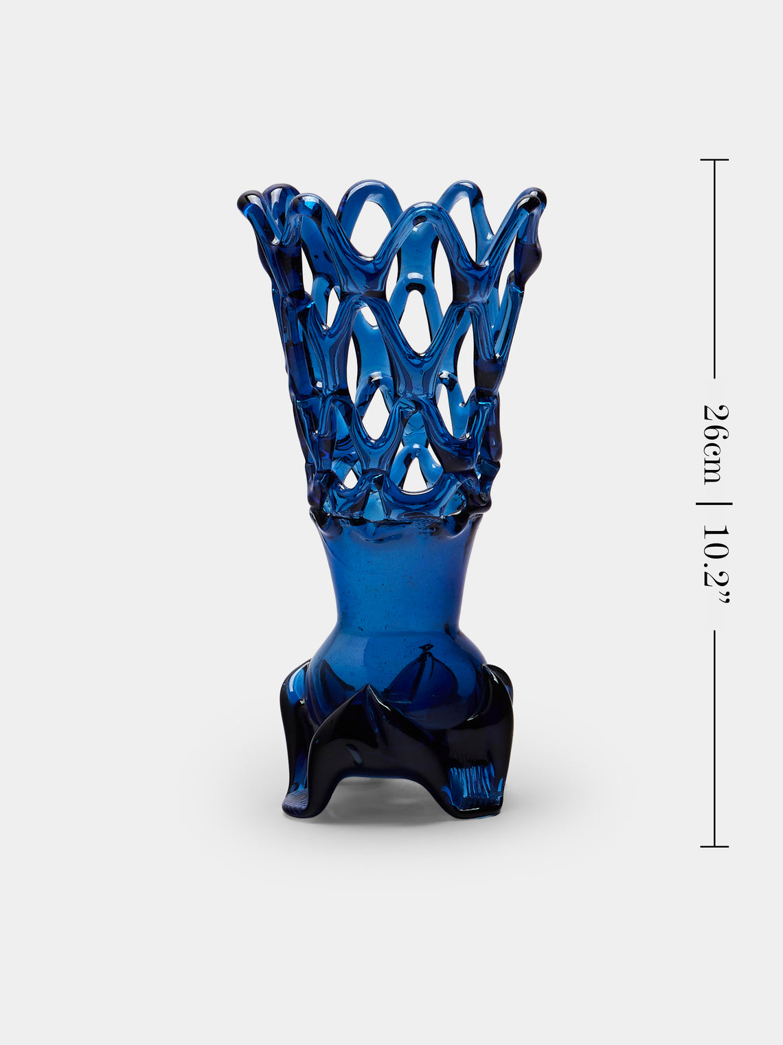 Antique and Vintage - Mid-Century Glass Vase - Blue - ABASK