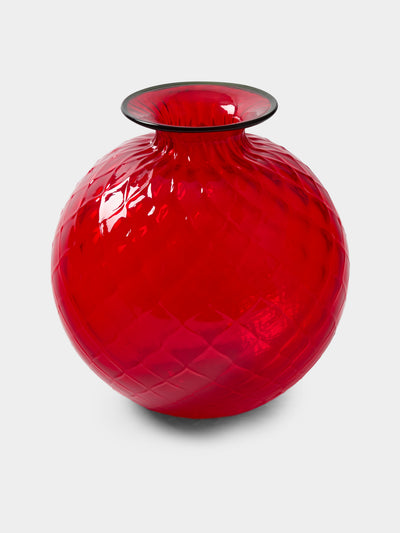 Venini - Monofiore Balloton Hand-Blown Murano Glass Vase (8in/20.5cm) - Red - ABASK - 