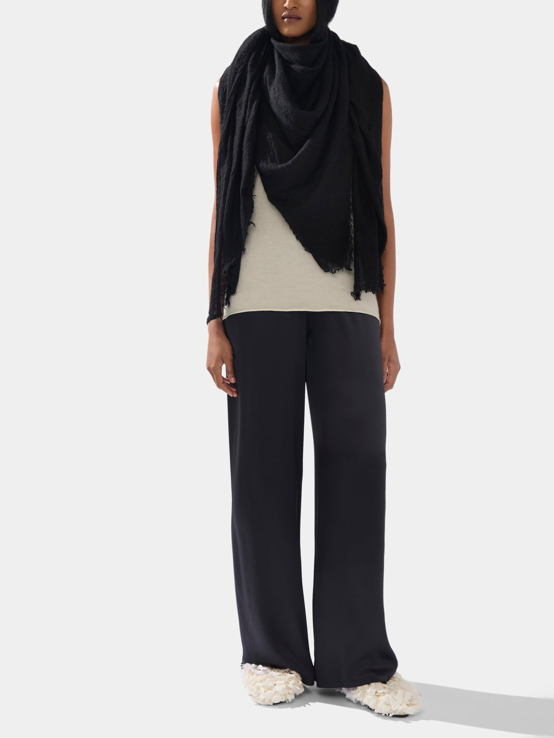 Frenckenberger - Cashmere Scarf | One Size - Black - ABASK