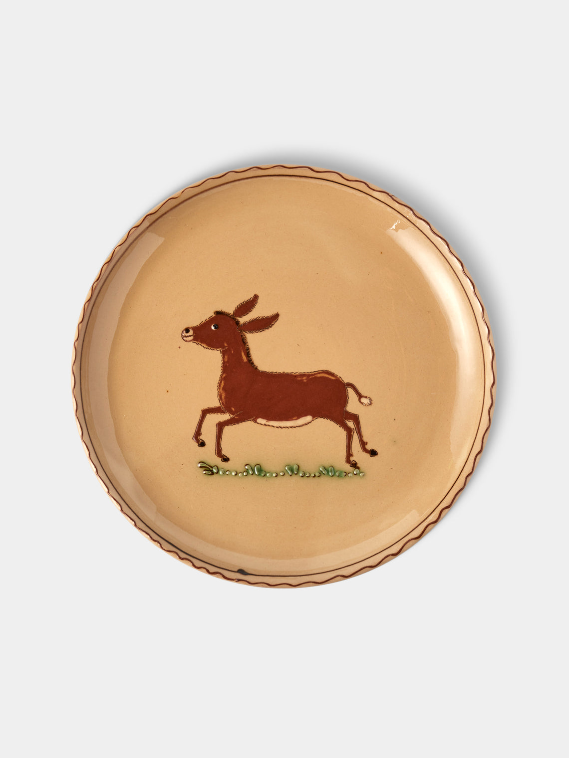 Poterie d’Évires - Animals Hand-Painted Ceramic Plates – 9.5in/24cm (Set of 8) - Cream - ABASK