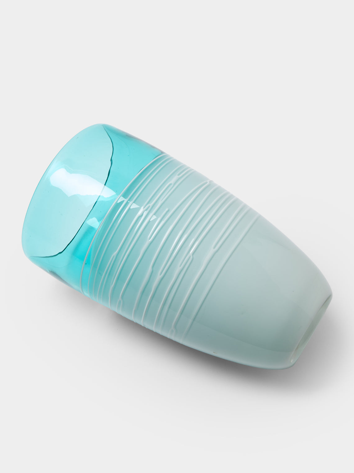 Antique and Vintage - 1970s Murano Glass Vase (12in/31cm) - Light blue - ABASK