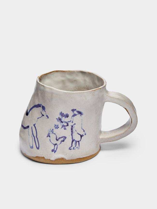 Liz Rowland - Horse Flower Man Hand-Painted Ceramic Mug -  - ABASK - 