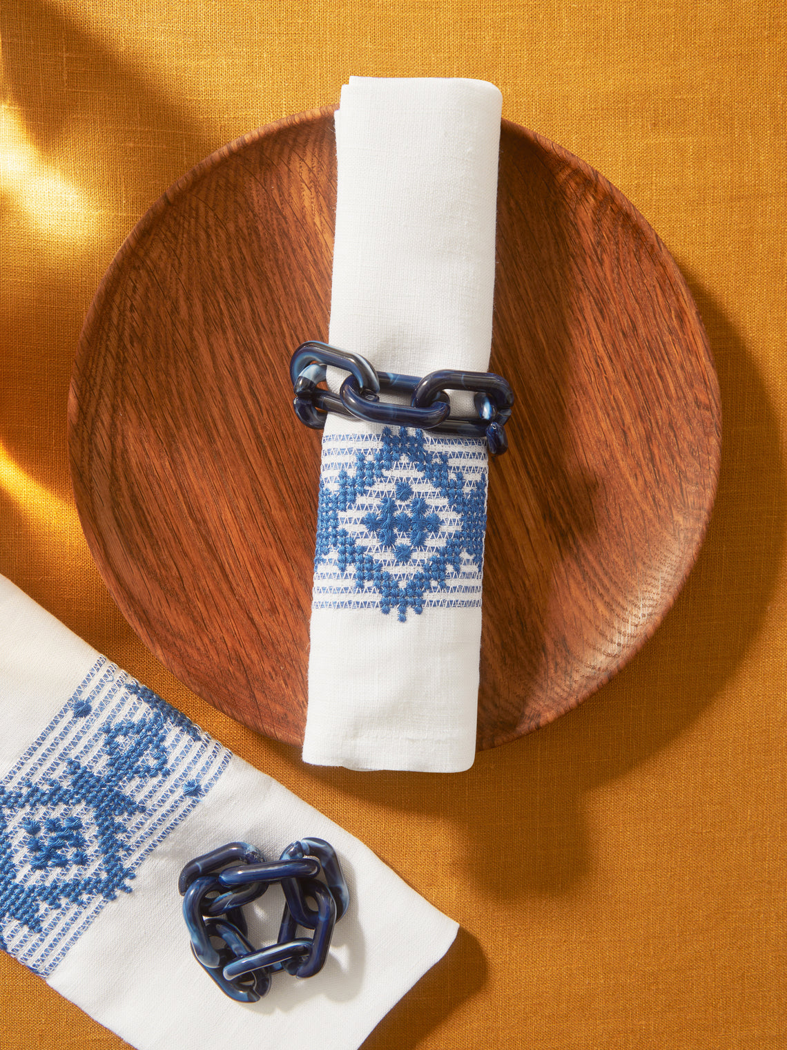 The Table Love - Folklore Hand-Embroidered Linen Napkins (Set of 4) -  - ABASK