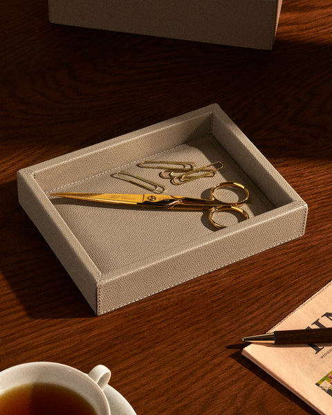 Giobagnara - Soft Leather Valet Tray (8in/20cm) - Beige - ABASK