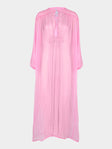 Les Vacances D'Irina - The Hazy Nipple Silk Long Dress | One Size - Pink - ABASK - 