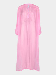 Les Vacances D'Irina - The Hazy Nipple Silk Long Dress | One Size - Pink - ABASK - 