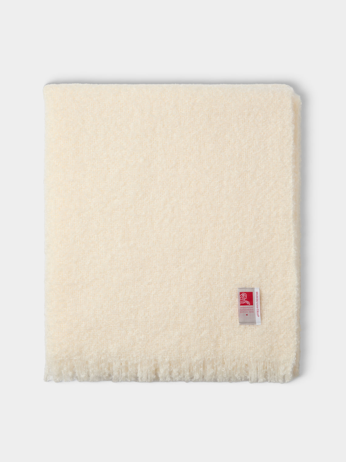 Brun de Vian-Tiran - Cirrus Handwoven Mohair Throw (71in/1.8m) - Cream - ABASK