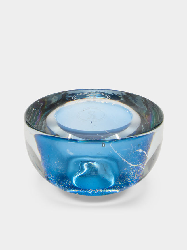 Antique and Vintage - 1960s Murano Glass Ashtray - Blue - ABASK - 