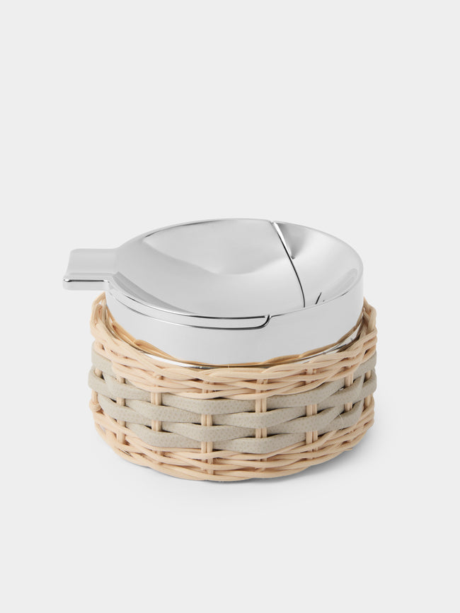 Pigment France - Toledo Leather and Rattan Ashtray - Cream - ABASK - 