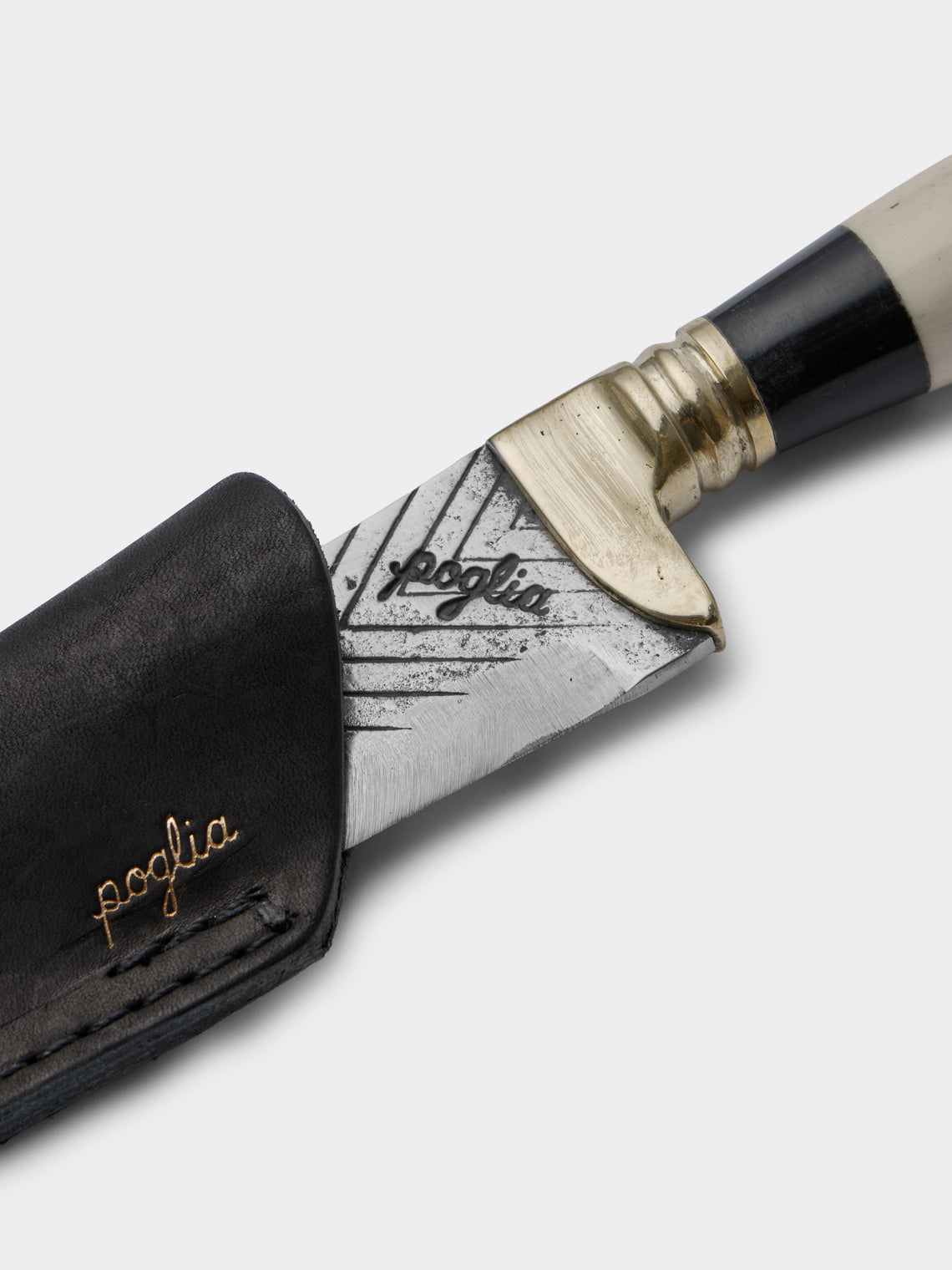 Poglia - Florence Signature Horn and Bone Knife - Black - ABASK