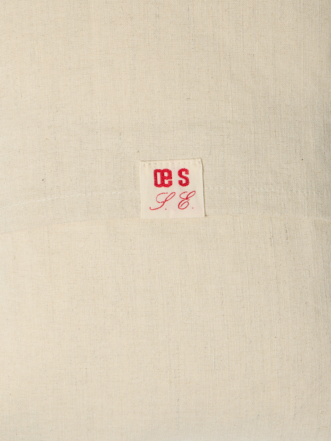 Oeuvres Sensibles - Book Hand-Embroidered Cotton and Hemp Cushion (15.5in/40cm) - Cream - ABASK