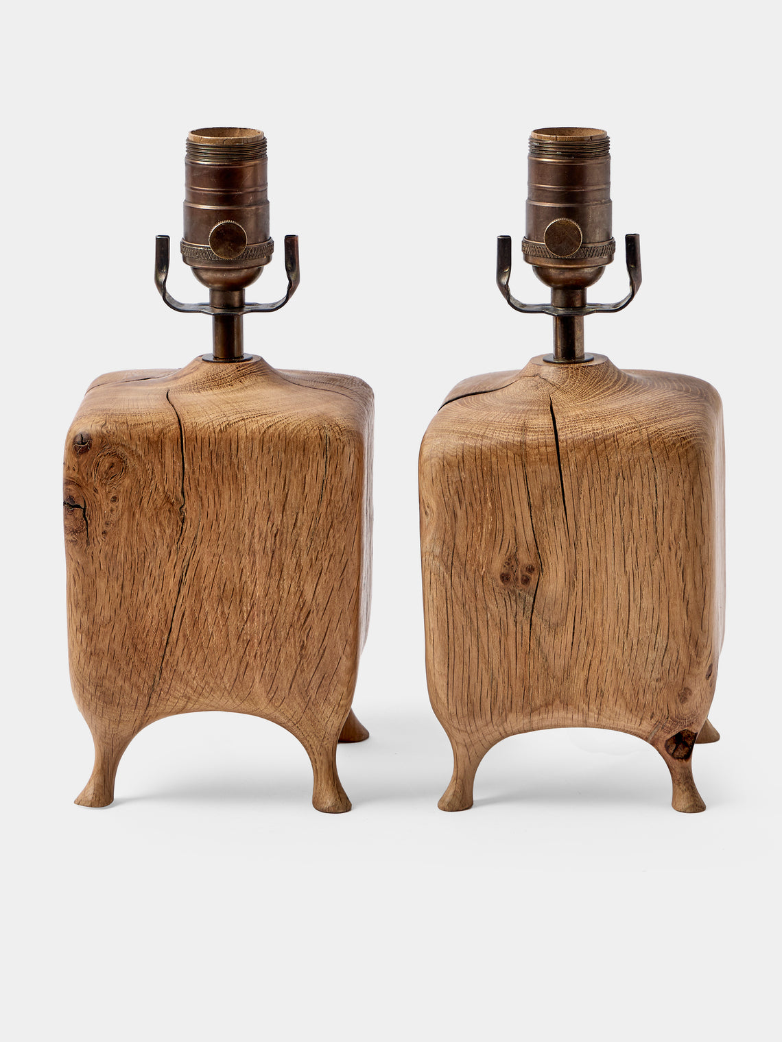 Jamie Gaunt Designs - | Set of 2 | No. 1 Natural Oak Mini Table Lamps - Natural - ABASK - 