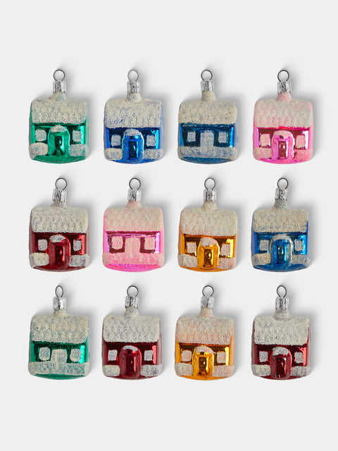 Antique and Vintage - Early-20th-Century Houses Glass Baubles (Set of 12) - Multiple - ABASK - 
