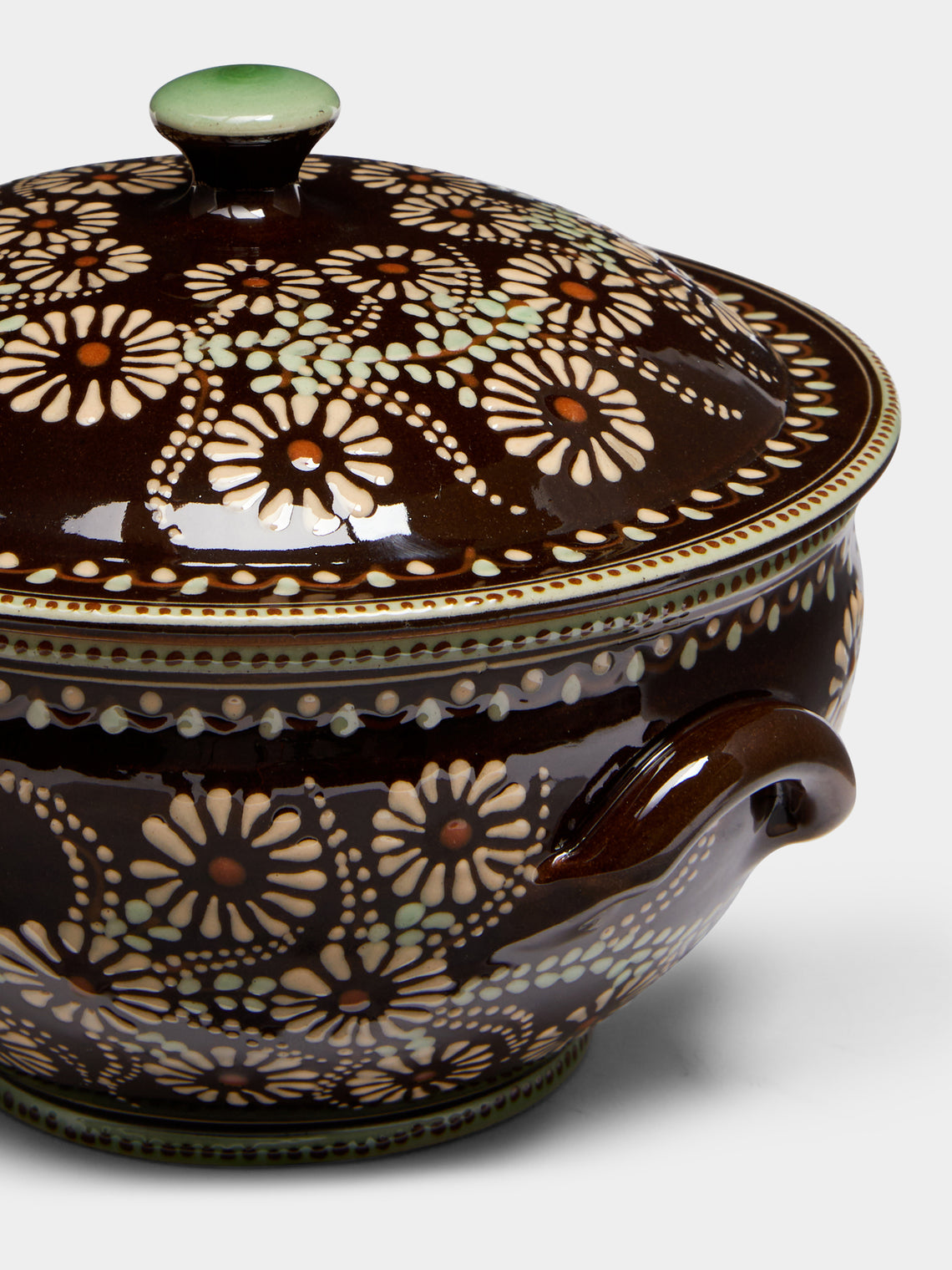 Poterie d’Évires - Flowers Hand-Painted Ceramic Lidded Tureen -  - ABASK