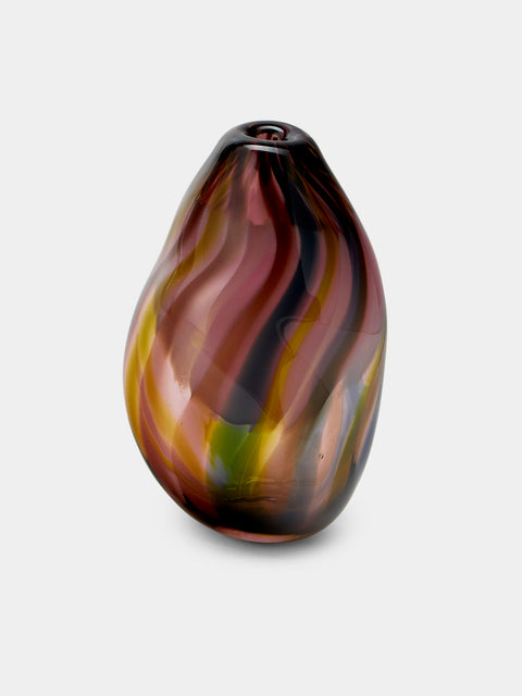 Michele Oberdieck - Striped Hand-Blown Glass Bud Vase (6.5in/17cm) - Multiple - ABASK - 