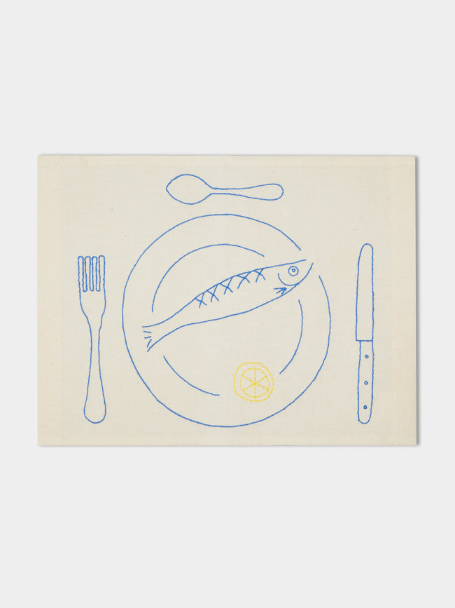 Oeuvres Sensibles - Supper Hand-Embroidered Linen Placemats (Set of 4) -  - ABASK - 