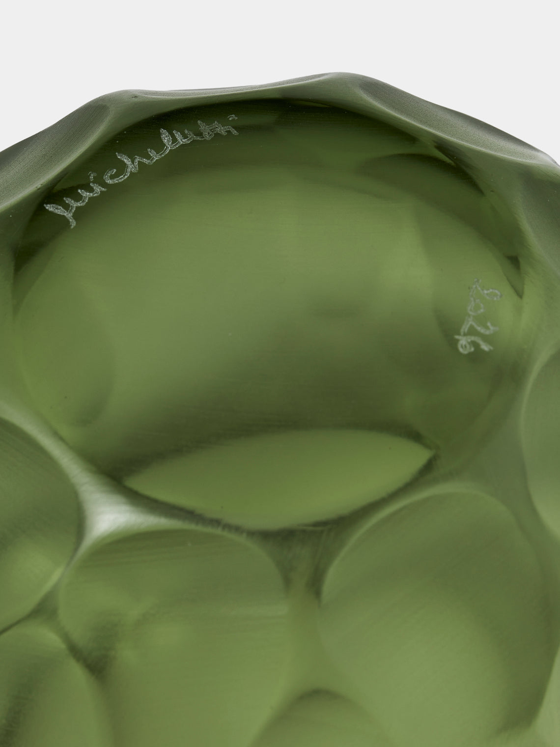 Micheluzzi Glass - Bocia Salvia Bamboo Hand-Blown Murano Glass Vase (5.5in/14cm) - Green - ABASK
