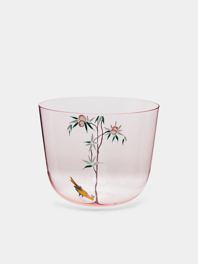Lobmeyr - Garden of Paradise Hand-Painted Crystal Tumbler - Light pink - ABASK - 