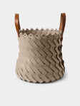 Pinetti - Almeria Handwoven Water-Resistant Leather Basket - Taupe - ABASK - 