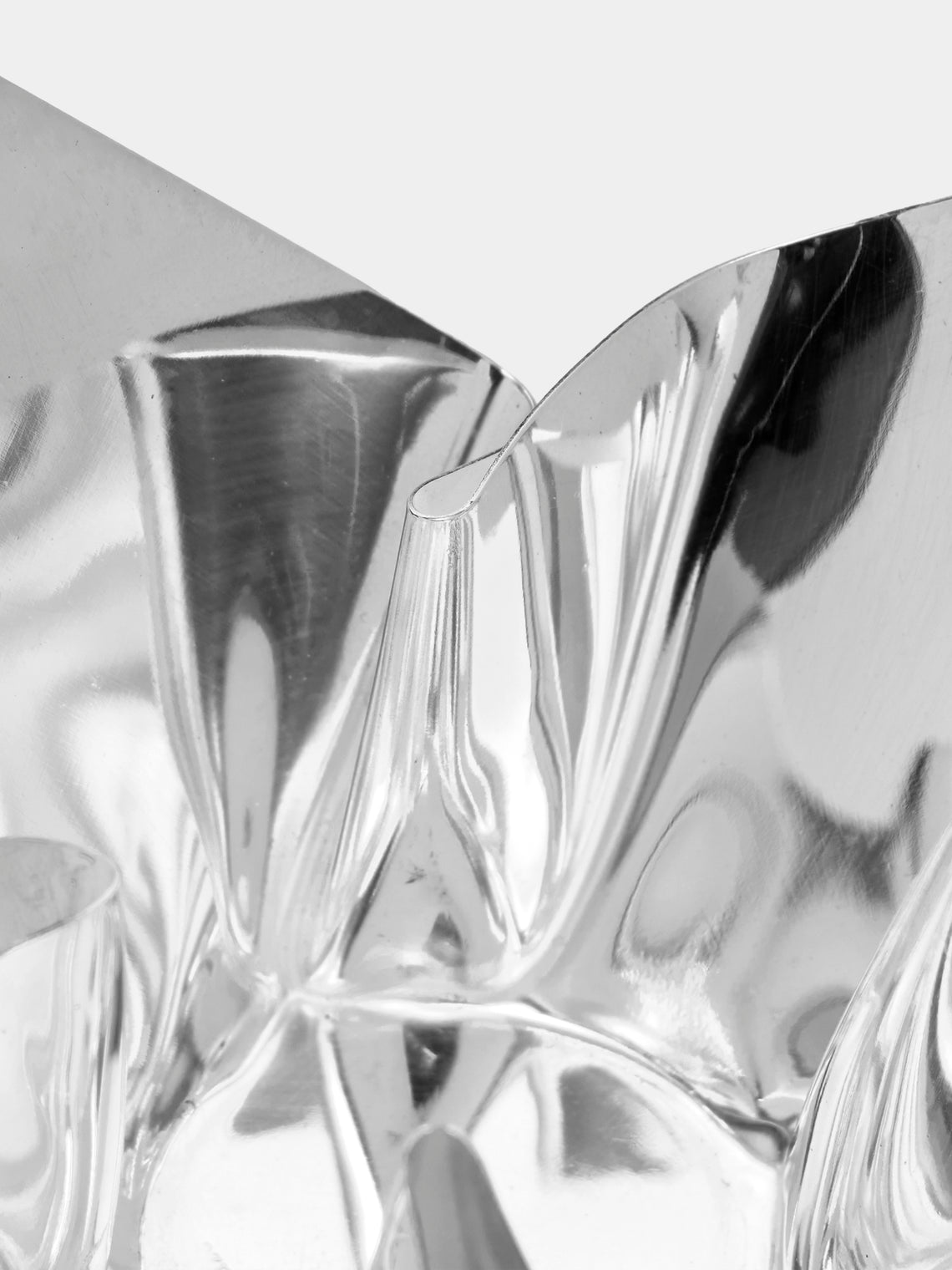 San Lorenzo - 1993 Afra and Tobia Scarpa Cartoccio Pure Silver Bowl with Tips (2.5in/6cm) - Silver - ABASK