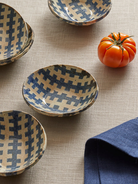 Makidani-gama - Nerikomi Ceramic Small Oval Bowls (Set of 5) - Multiple - ABASK