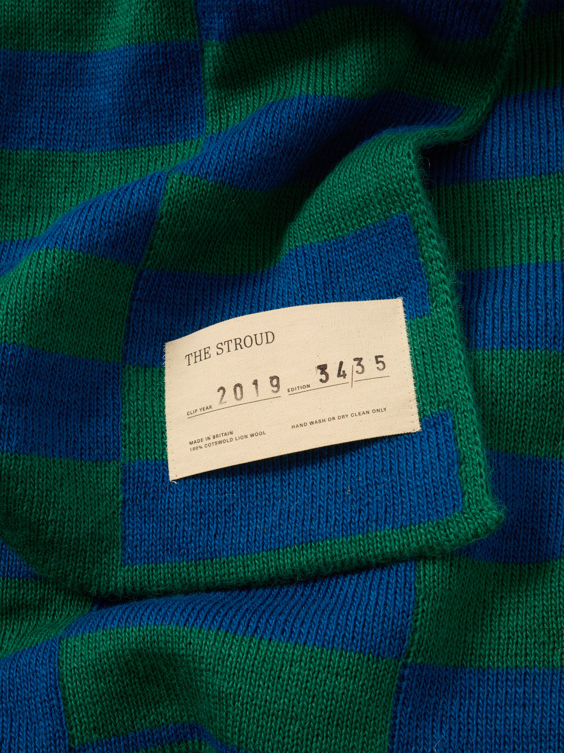 The Stroud - Flax Cotswold Lion Wool Blanket (88in/2.2m) - Blue - ABASK