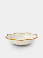 Verdolini - Bamboo Hand-Painted Ceramic Salad Bowl - White - ABASK - 