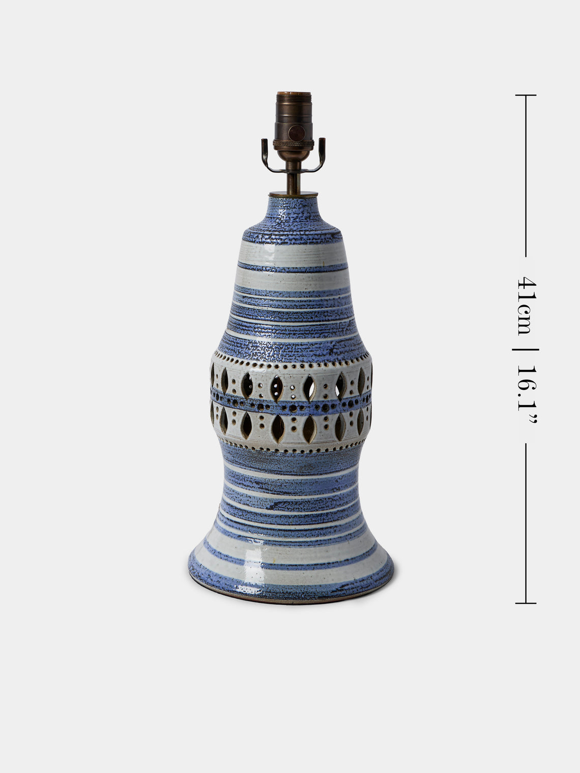 Antique and Vintage - 1950s Georges Pelletier Ceramic Table Lamp - White - ABASK