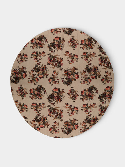 Borgo delle Tovaglie - Amalfi Embroidered Linen Round Tablecloth (110in/2.8m) - Natural - ABASK - 