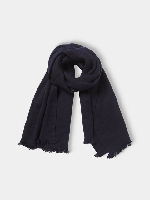 Me & K - Heavy Cashmere Solid Twill Scarf - Navy - ABASK - 