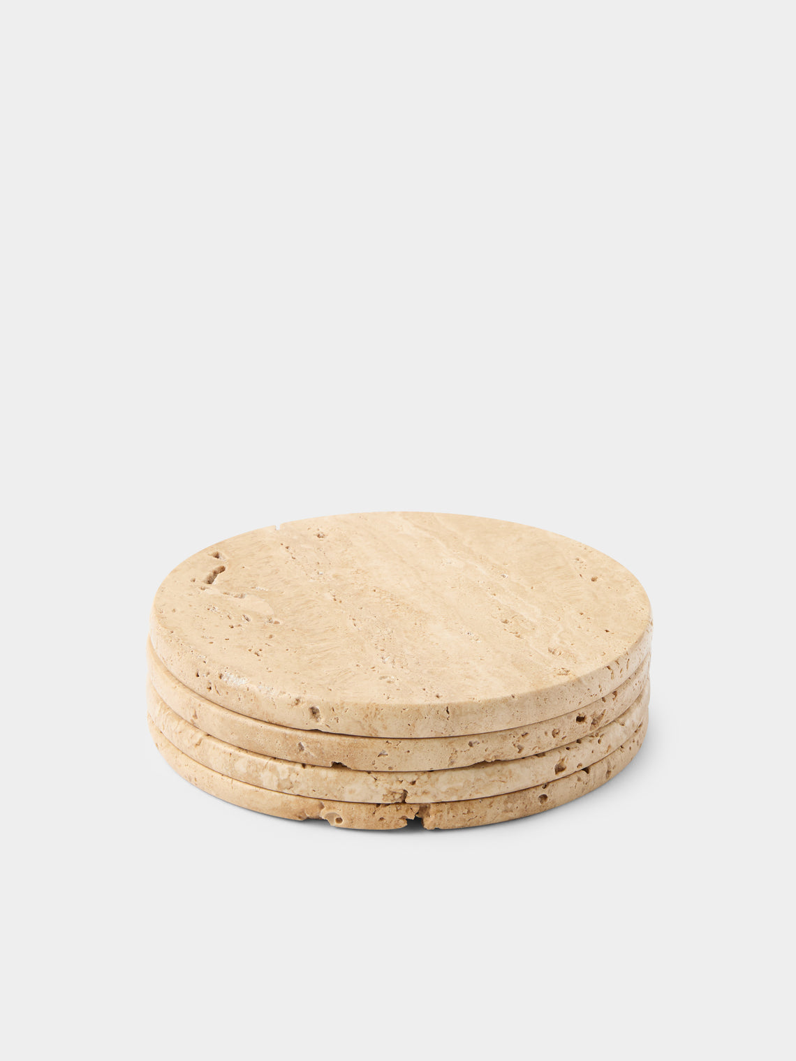 Anastasio Home - | Set of 4 | Oversized Marble Coasters - Beige - ABASK