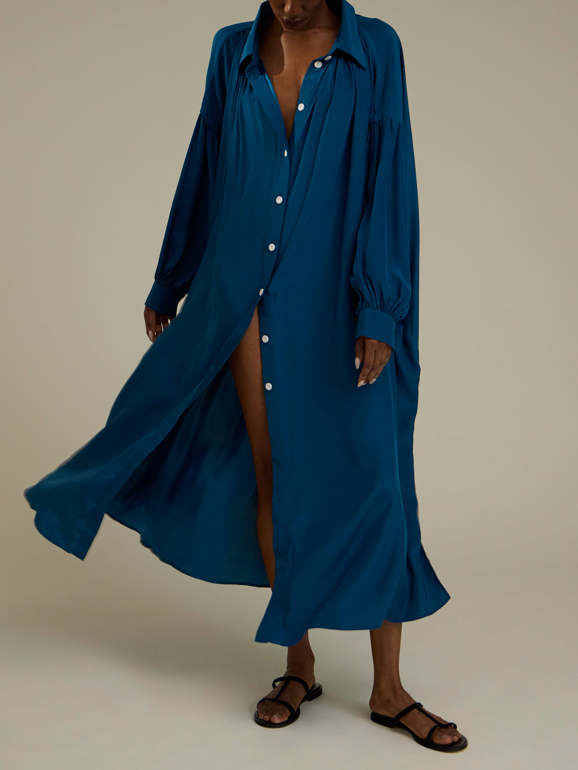 Marta Ferri - Martini Silk Long Dress - Blue - ABASK