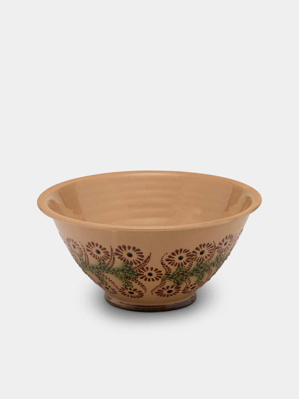 Poterie d’Évires - Flowers Hand-Painted Ceramic Petite Salad Bowl - Cream - ABASK - 