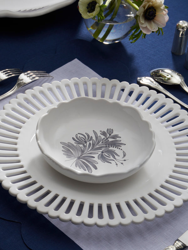 Bourg Joly Malicorne - Antique Fleurs Hand-Painted Ceramic Soup Bowls (Set of 4) -  - ABASK