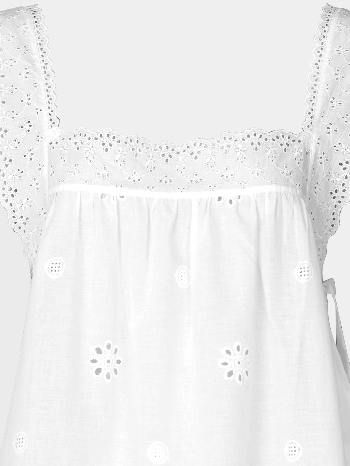 Loretta Caponi - Fiocco Embroidered Cotton Short Dress | Size: S -  - ABASK