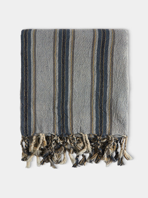 Mizar & Alcor - Luna Handwoven Linen and Cotton Towels (Set of 2) - Blue - ABASK - 