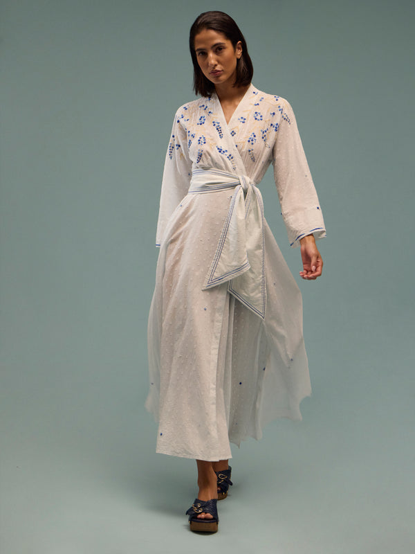 Thierry Colson - The Almudena Cotton Long Dress - White - ABASK