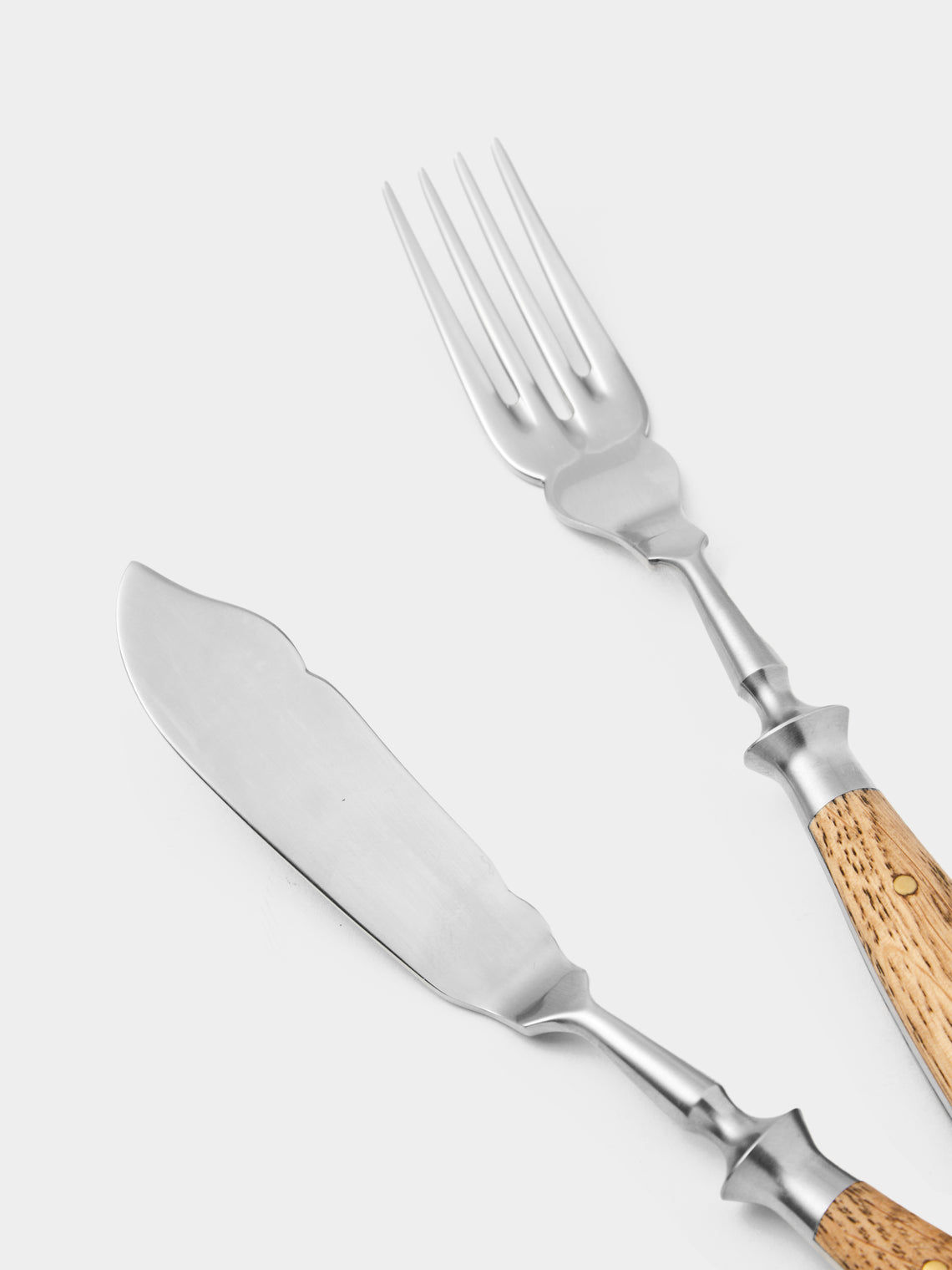 Eichenlaub - Light Oak Old German Fish Cutlery (Set of 2) - Natural - ABASK