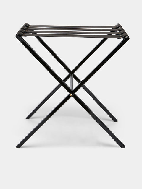 Fornasetti - Leather and Wood Tray Holder - Black - ABASK - 