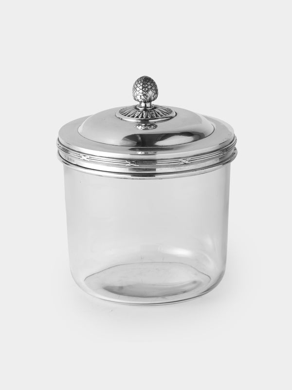 Antique and Vintage - 20th-Century Silver-Plated and Glass Lidded  Jar - Silver - ABASK - 