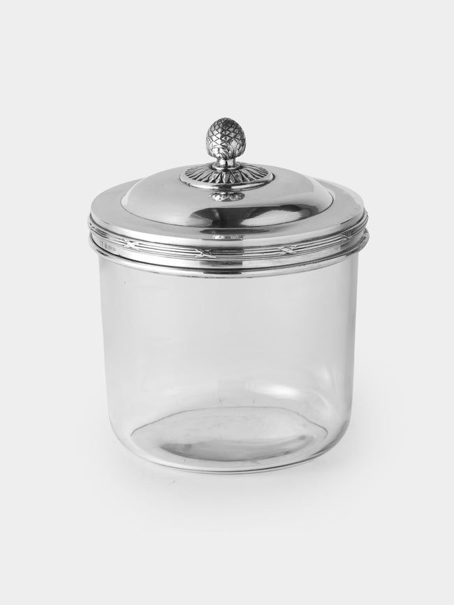 Antique and Vintage - 20th-Century Silver-Plated and Glass Lidded  Jar - Silver - ABASK - 